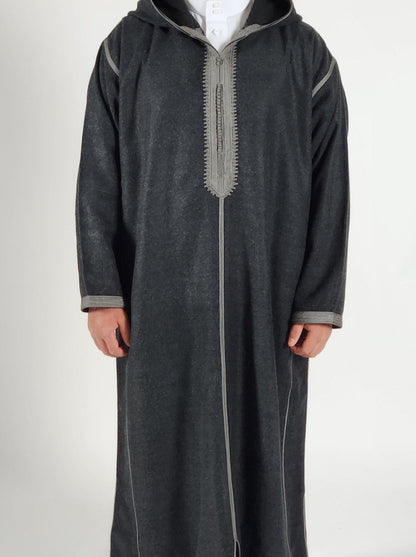 Cashmere Djellaba | "Armoured Charcoal"