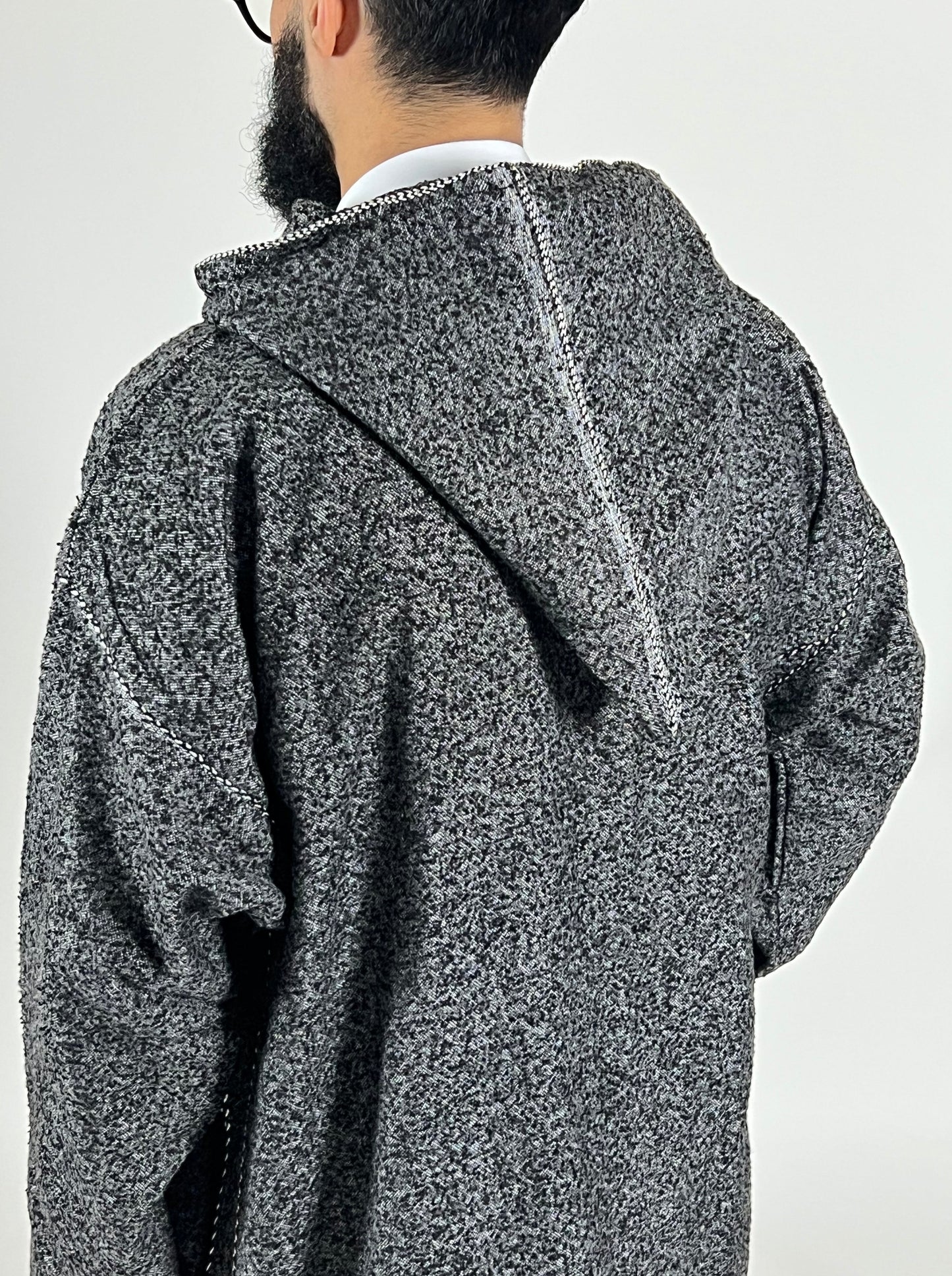 Cashmere Djellaba | "Speckled Obsidian"